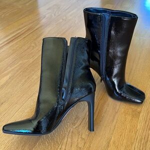 Black patent booties